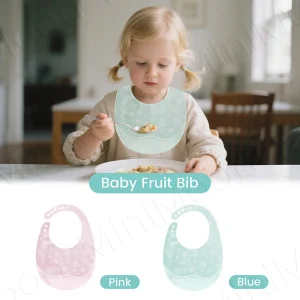 Silicone Baby Feeding Bib, Easy-Clean & Waterproof Drool Bib for Mess-Free Meals