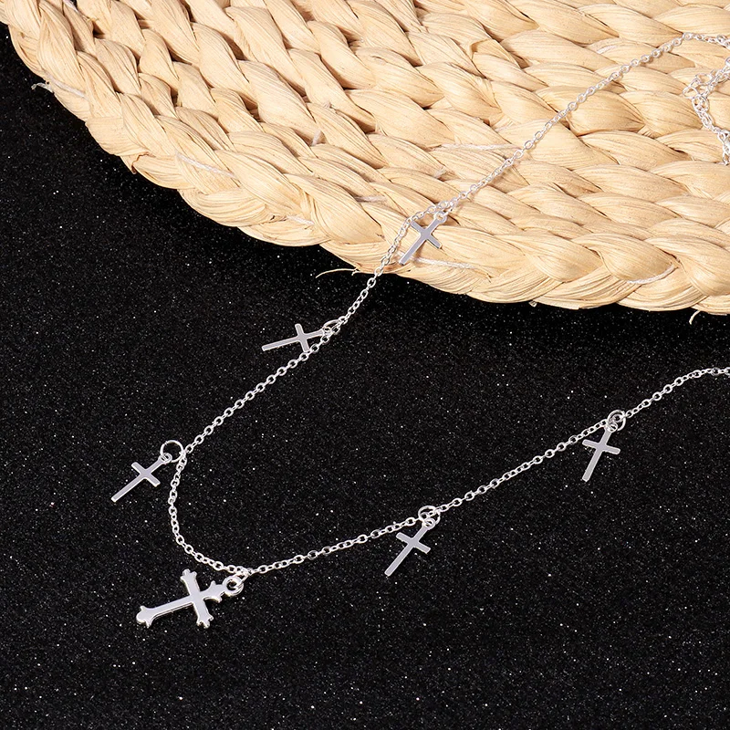 Silver Color Cross Necklaces & Pendants for Women Choker Clavicle Chain Jewelry Femme Bijoux Collares - Image 6