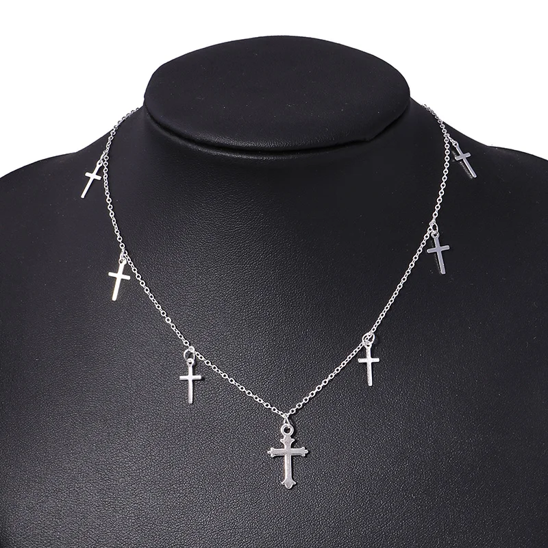 Silver Color Cross Necklaces & Pendants for Women Choker Clavicle Chain Jewelry Femme Bijoux Collares - Image 3