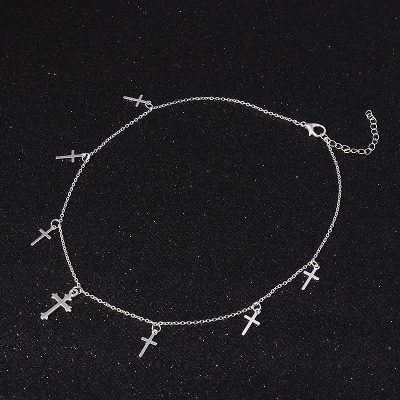 Silver Color Cross Necklaces & Pendants for Women Choker Clavicle Chain Jewelry Femme Bijoux Collares - Image 4