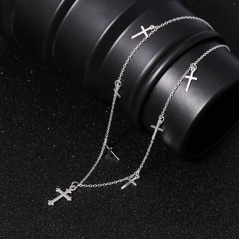 Silver Color Cross Necklaces & Pendants for Women Choker Clavicle Chain Jewelry Femme Bijoux Collares - Image 5