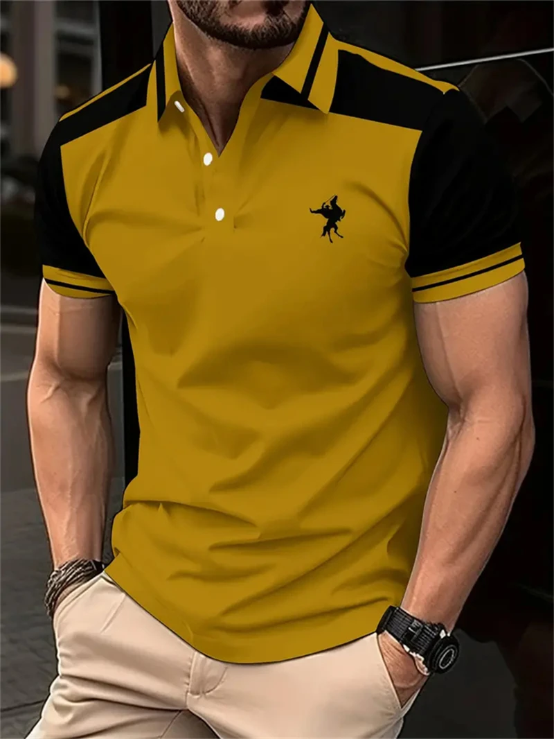 Simple Stripe Horse Graphic Polo Shirts For Men Summer Fashion 3D Printed Short Sleeve Polo Shirt Cool Streetwear Lapel Tees - Image 5
