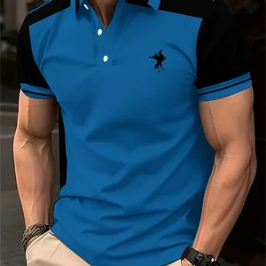 Simple Stripe Horse Graphic Polo Shirts For Men Summer Fashion 3D Printed Short Sleeve Polo Shirt Cool Streetwear Lapel Tees