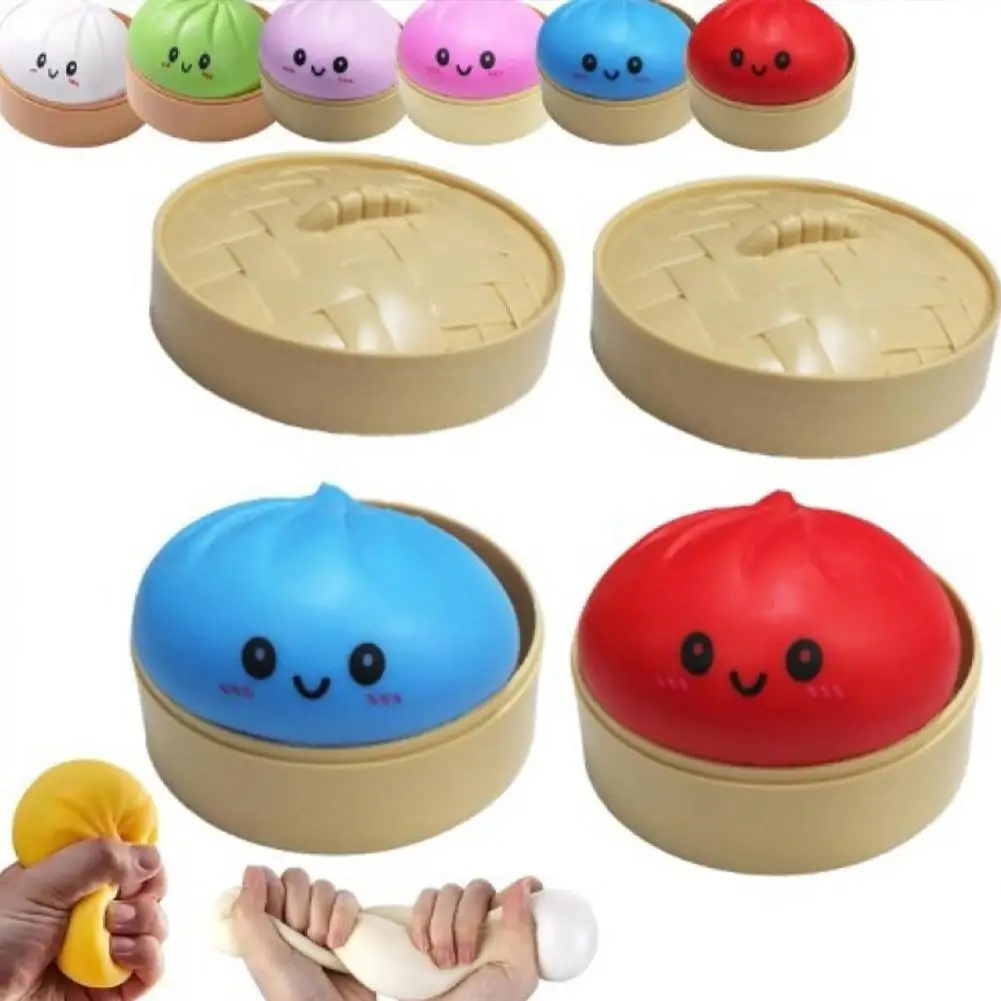 Simulation Baozi Dumpling Pressure Ball Soft Low Rebound Squishy Glitter Sensory Toy Anxiety Relief Birthday Gift Kids - Image 3