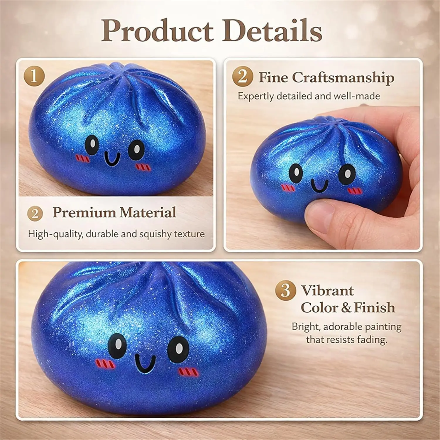 Simulation Food Dumpling Squishy Squeeze Ball Colorful Sensory Fidget Toy with Steamer for Stress Relief Home Desktop Decor Gift - Image 4