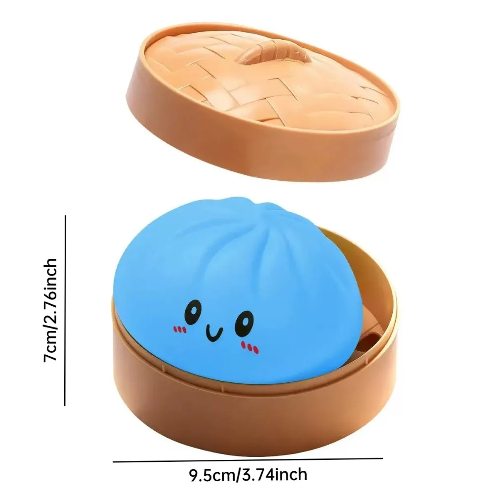 Simulation Food Dumpling Squishy Squeeze Ball Colorful Sensory Fidget Toy with Steamer for Stress Relief Home Desktop Decor Gift - Image 6