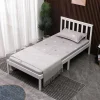 Single Bed Solid Pine Frame Headboard Durable Shaker Style Low Foot End Wooden Platform With Wood Slat Support Bedroom Furnitur
