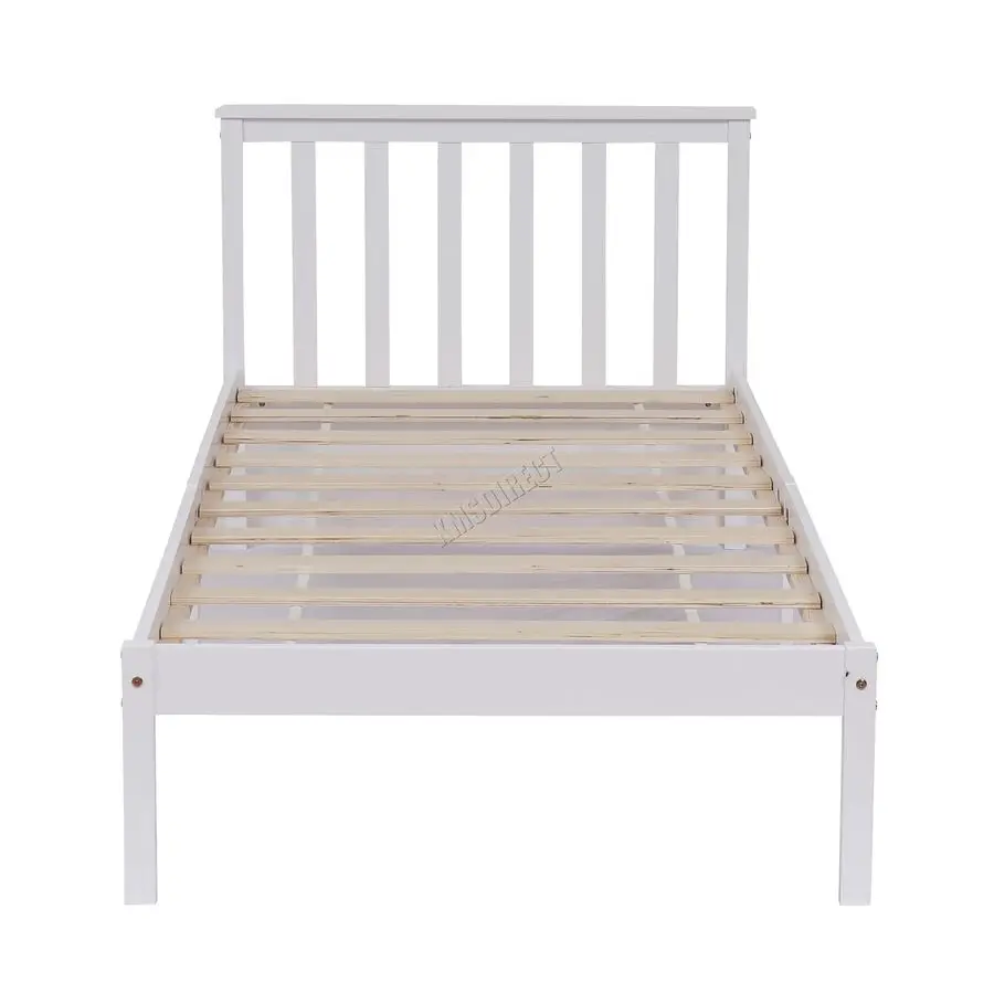 Single Bed Solid Pine Frame Headboard Durable Shaker Style Low Foot End Wooden Platform With Wood Slat Support Bedroom Furnitur - Image 6