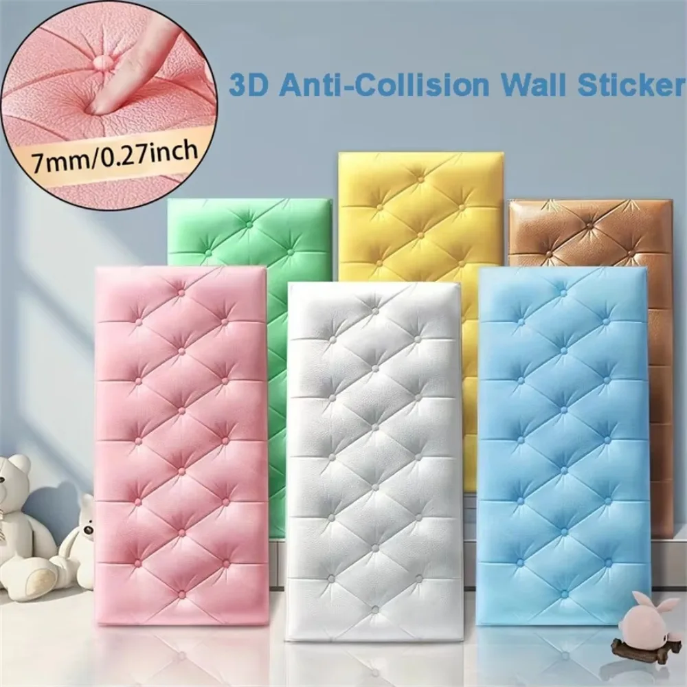 Soft 3D Foam Wallpaper Waterproof 0.7cm Thick Foam Anti Collision Wall Stickers Self-adhesive Wall Mat Pad Nursery Room - Image 5