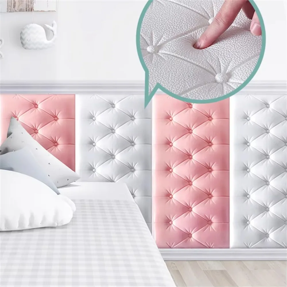 Soft 3D Foam Wallpaper Waterproof 0.7cm Thick Foam Anti Collision Wall Stickers Self-adhesive Wall Mat Pad Nursery Room - Image 2
