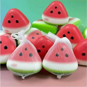 Soft Ice Skin Anti-stress Squeeze Slow Rebound Squishy Texture Watermelon Stress Reliever​​ Stress Reliever