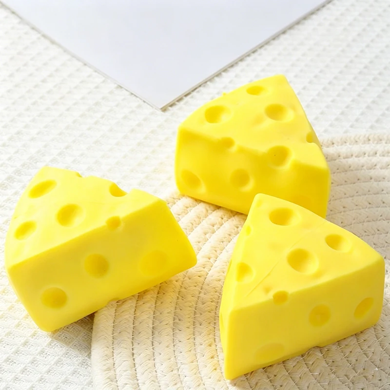 Soft Squishy Simulated Cheese Squeeze Toy Milk-flavored Food Sensory Toy Stress Relief Slow Rising Fidget Toy for Friends Gifts - Image 2