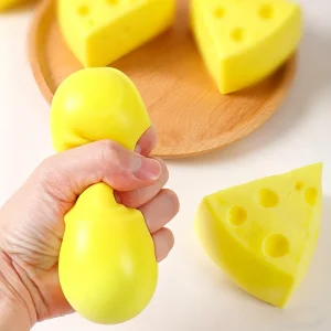 Soft Squishy Simulated Cheese Squeeze Toy Milk-flavored Food Sensory Toy Stress Relief Slow Rising Fidget Toy for Friends Gifts