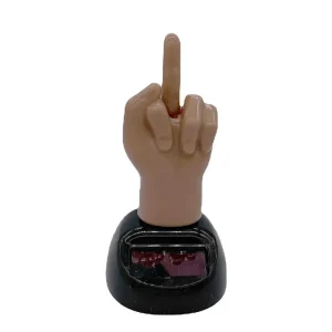 Solar Dashboard Finger Solar Powered Shaking Ornament Car Ornaments Dancing Figure Car Dashboard Solar Powered Mid Finger
