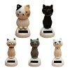 Solar Energy Cat Shake Head Doll Cat Shaking Dashboard Interior Decoration Automotive Car Ornament Doll Accessories