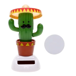 Solar Powered Dancing Shaking Head Cartoon Soldier Auto Dashboard Decoration Car Ornaments Girl Car Accessories Cute Cactus