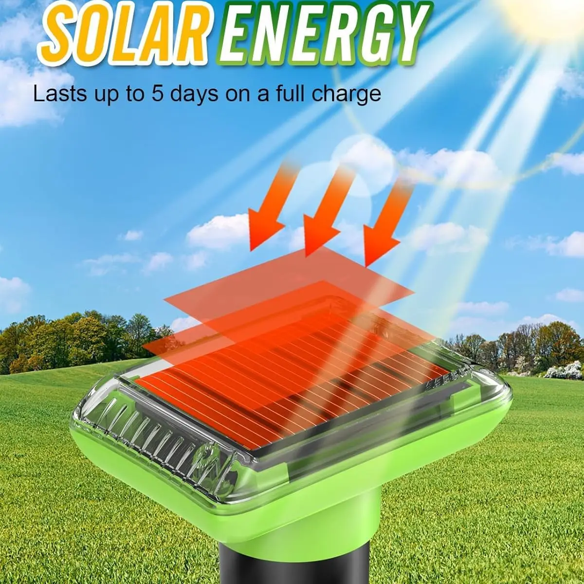 Solar Ultrasound Moles Repeller Buzzer vibration wave Snakes Mouse Animal Repeller for Orchard Farm Garden Patio - Image 4