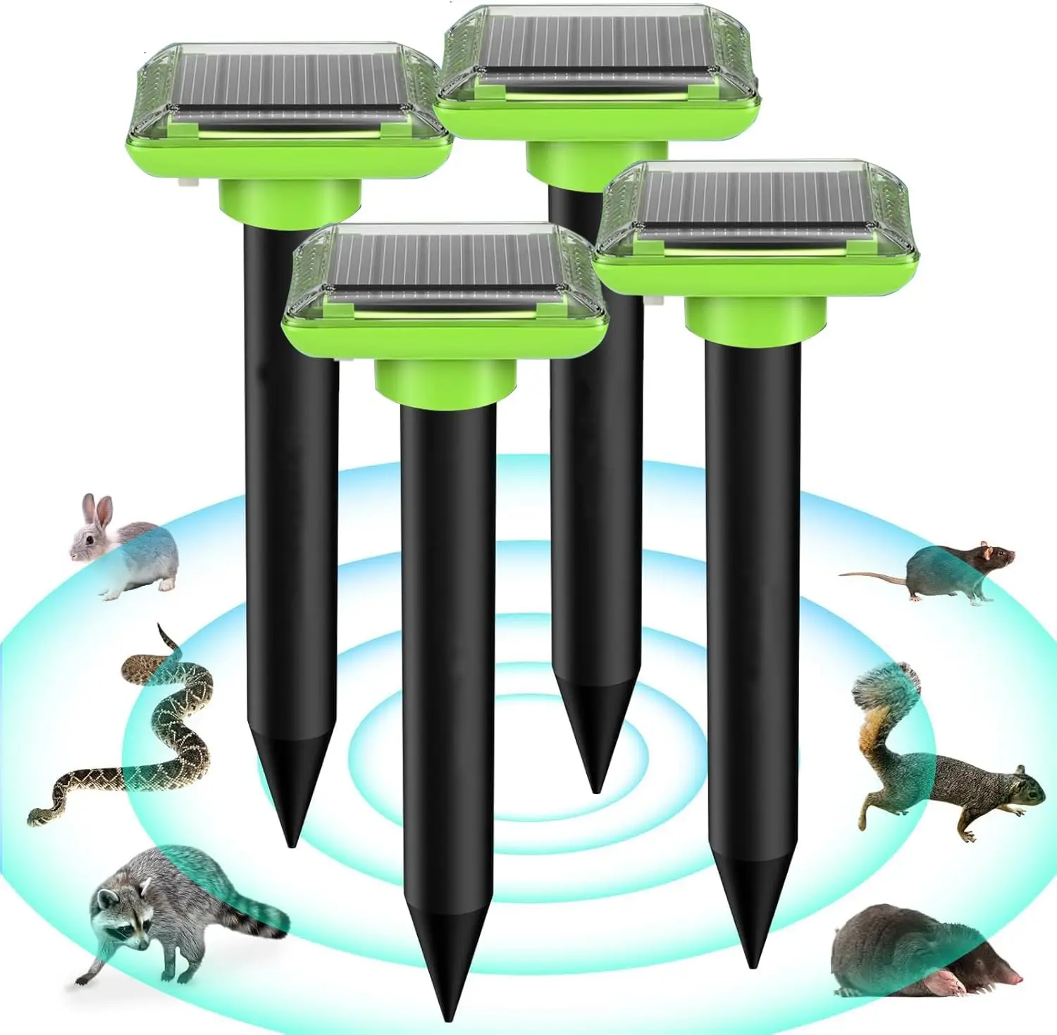 Solar Ultrasound Moles Repeller Buzzer vibration wave Snakes Mouse Animal Repeller for Orchard Farm Garden Patio