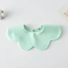 Solid Color Baby Feeding Bib Double-sided Wearing Comfortable Drool Burp Cloth Petal Design Soft Cotton Cotton Saliva Towel
