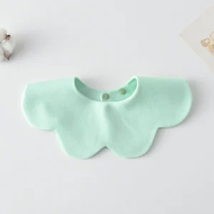Solid Color Baby Feeding Bib Double-sided Wearing Comfortable Drool Burp Cloth Petal Design Soft Cotton Cotton Saliva Towel
