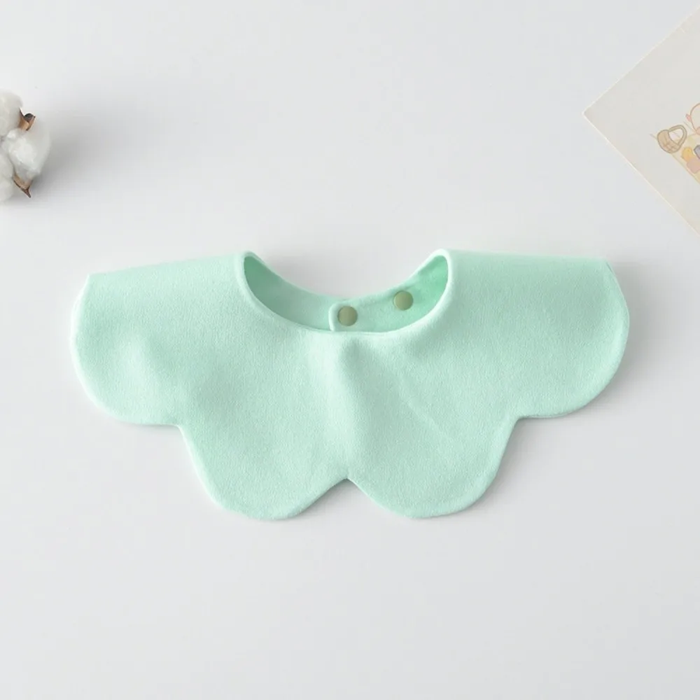 Solid Color Baby Feeding Bib Double-sided Wearing Comfortable Drool Burp Cloth Petal Design Soft Cotton Cotton Saliva Towel