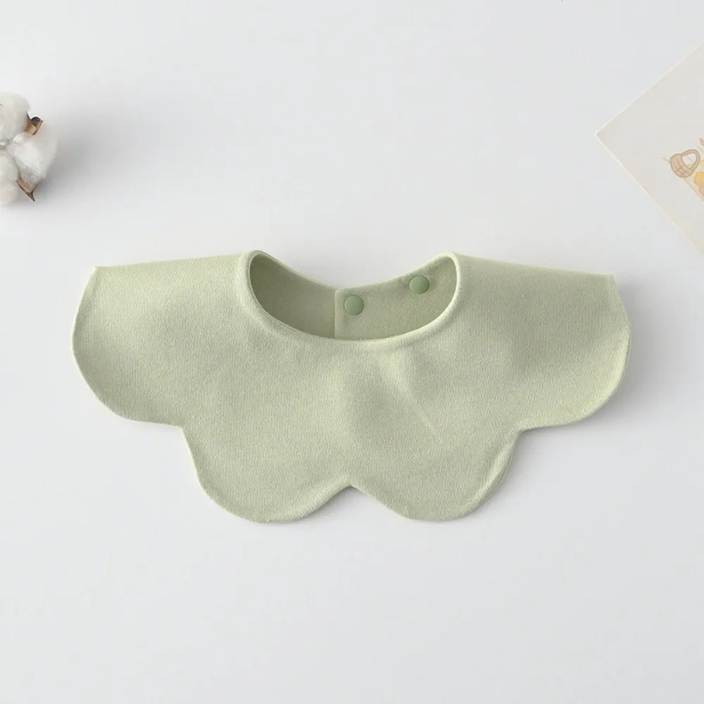 Solid Color Baby Feeding Bib Double-sided Wearing Comfortable Drool Burp Cloth Petal Design Soft Cotton Cotton Saliva Towel - Image 2