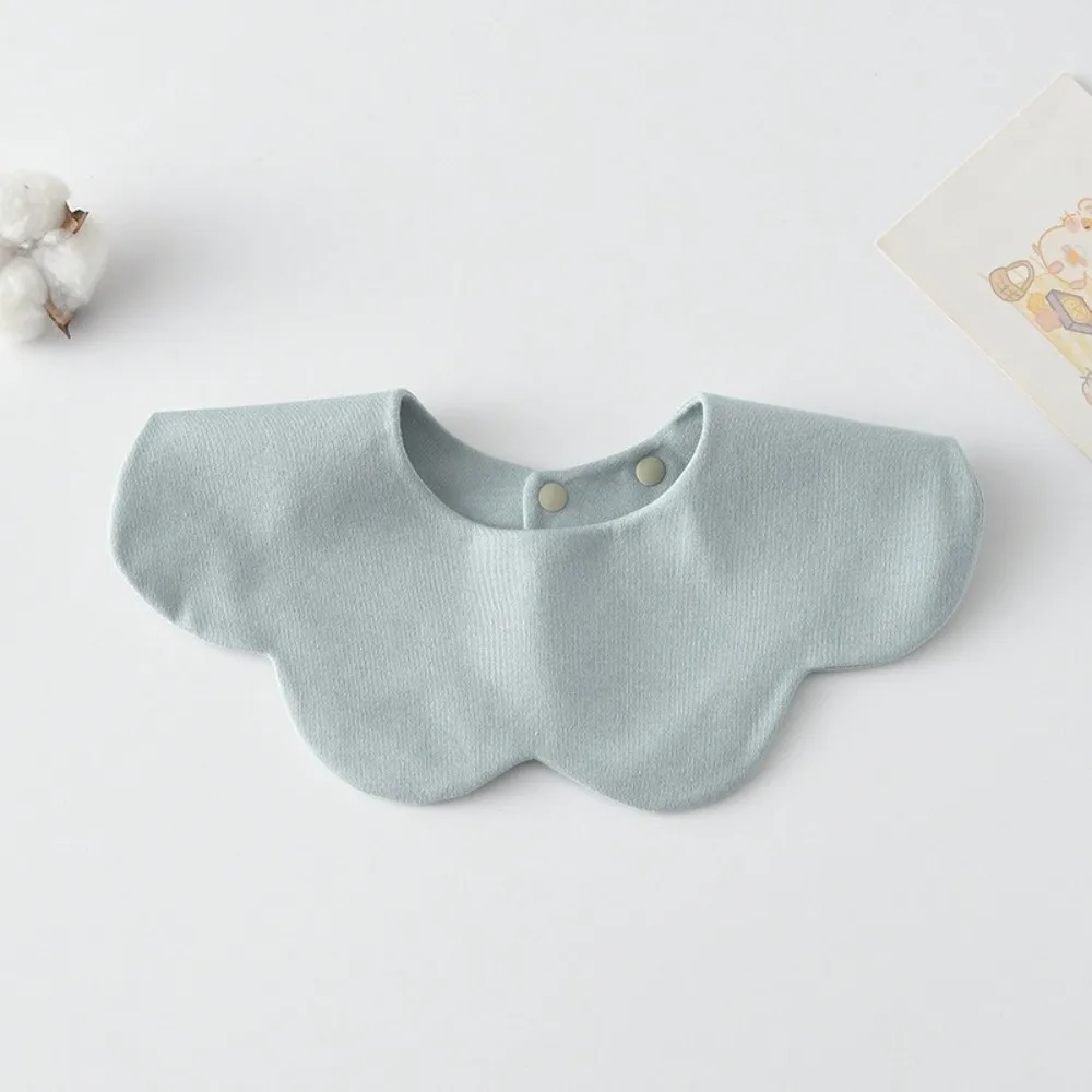 Solid Color Baby Feeding Bib Double-sided Wearing Comfortable Drool Burp Cloth Petal Design Soft Cotton Cotton Saliva Towel - Image 5