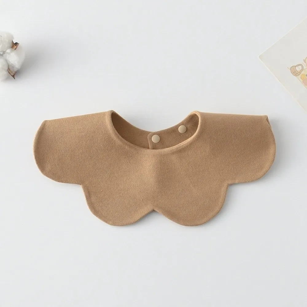 Solid Color Baby Feeding Bib Double-sided Wearing Comfortable Drool Burp Cloth Petal Design Soft Cotton Cotton Saliva Towel - Image 5