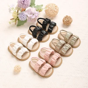Solid Color Baby Sandals For Summer Soft Soled Non Slip Baby Walking Shoes For 0-18 Months Breathable And Anti Drop Shoes