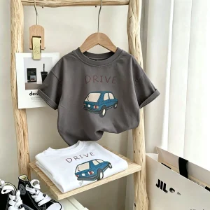 Solid Color Simple Fashion T-shirt For Kids Clothes Summer Thin Loose Casual Tshirts Tops Short-sleeved Toddler Costume T Shirts