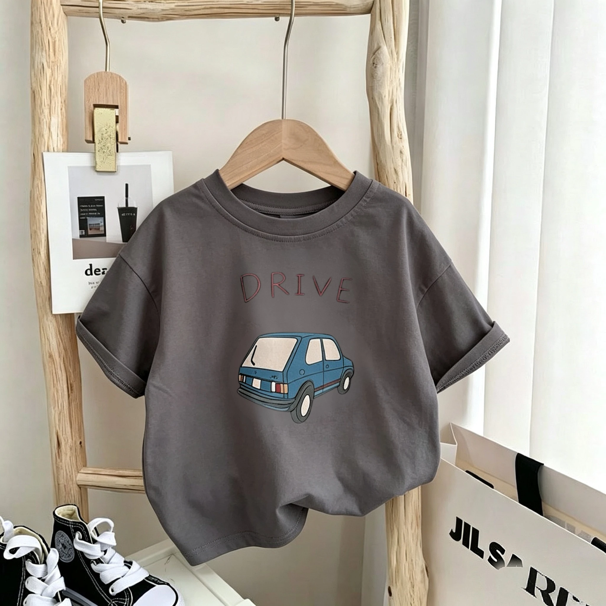 Solid Color Simple Fashion T-shirt For Kids Clothes Summer Thin Loose Casual Tshirts Tops Short-sleeved Toddler Costume T Shirts - Image 4