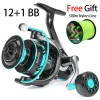 Sougayilang 2000-7000 Spinning Fishing Reel 12+1BB High Strength Aluminum Spool Max Drag 16kg Free Gift 500m Nylon Line Pesca