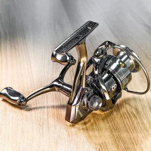 Sougayilang Spinning Reel 1000-5000 Series 5.0/4.7:1 Gear Ratio Double Handle Rocker Reel Max Drag 22LB with a Fishing Line Gift