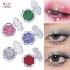 Sparkling monochrome eyeshadow palette - pearl sequins and metallic sheen, high-pigment cosmetics, holiday and stage style
