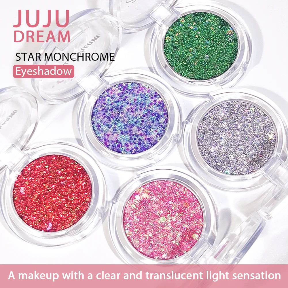 Sparkling monochrome eyeshadow palette - pearl sequins and metallic sheen, high-pigment cosmetics, holiday and stage style - Image 6