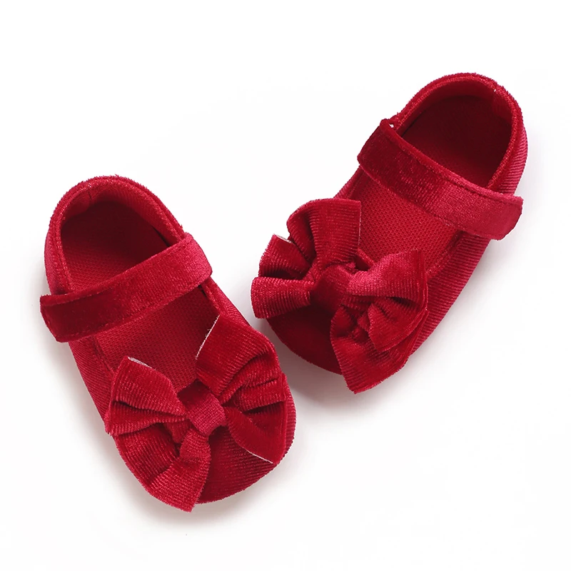 Spring and Autumn Girl Baby Shoes Classic Fashion Red Theme Cute Bow Princess Shoes Rubber Sole Anti slip Comfortable Walking Sh - Image 4