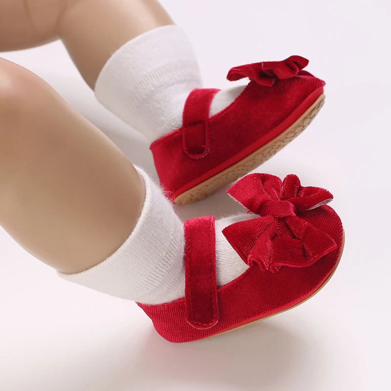 Spring and Autumn Girl Baby Shoes Classic Fashion Red Theme Cute Bow Princess Shoes Rubber Sole Anti slip Comfortable Walking Sh - Image 6