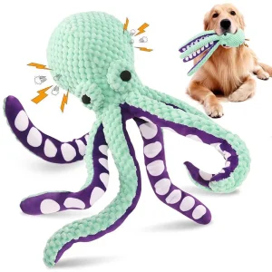 Squeaky Octopus Dog Toy Bite-resistant Dogs Chew Cleaning Teeth Toys Soft PP Cotton Filled Puppy Interactive Toys Pets Supplies