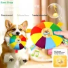 Squeaky Plush Dog Flying Disc Interactive Training Chew Toy Teething Cleaning Soft Pet Toy For Dogs Outdoor Interactive Play
