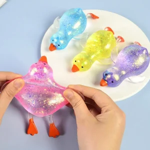 Squishy Antistress Duck Fidgets Toys Kids Adults Decompression Stretch Toys Maltose Colorful Aurora Duck Squeeze Soft Toys