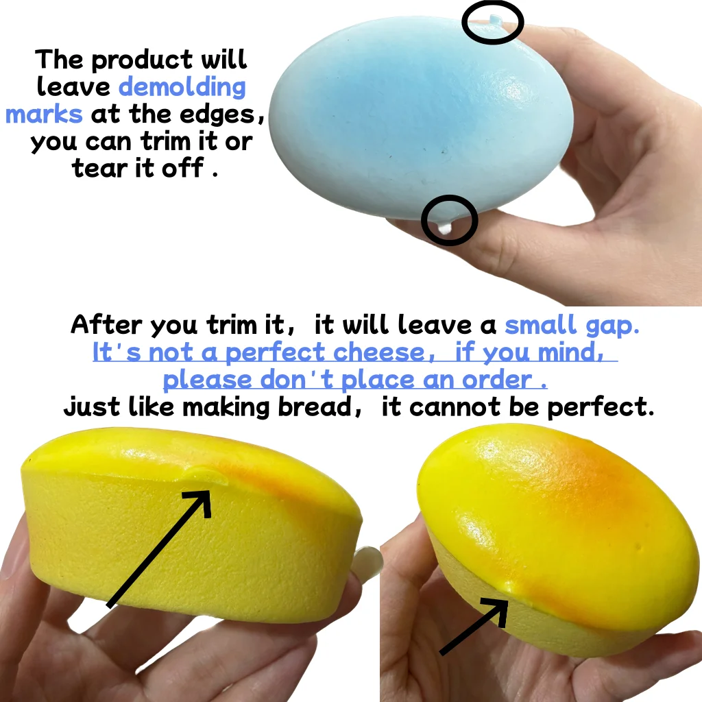 Squishy Cheese Cake Bread Squeeze Toys Stress Relief Slow Rising Sensory Fidget Toys for Kids and Adults Soft Squeeze Toys - Image 2