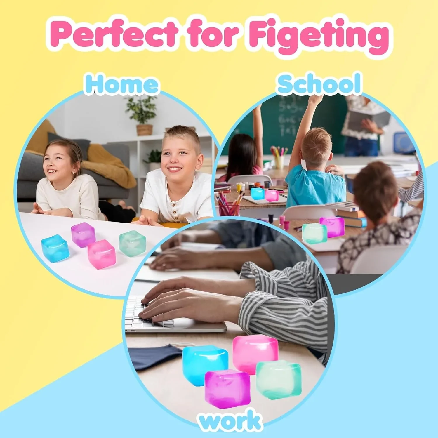 Squishy Ice Cube Fidget Toy Square Shape Squishy Stress Ball Squeeze Toys Stress Relief Sensory Toy For Kids Adults Gift - Image 6