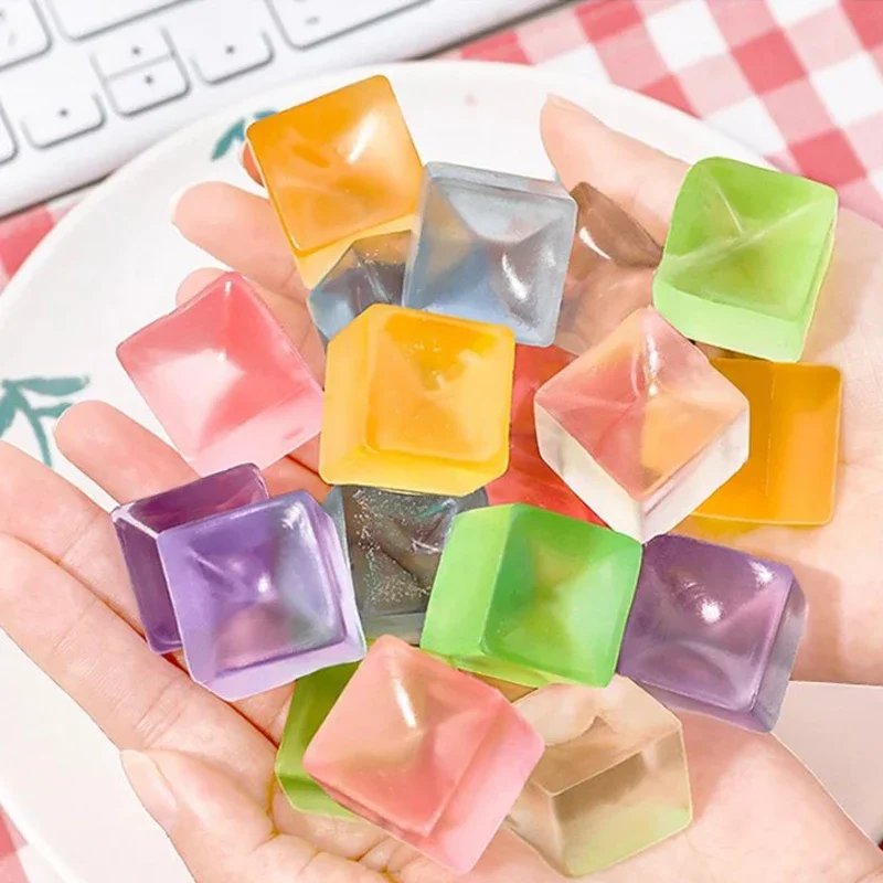Squishy Ice Cube Fidget Toy Square Shape Squishy Stress Ball Squeeze Toys Stress Relief Sensory Toy For Kids Adults Gift - Image 4