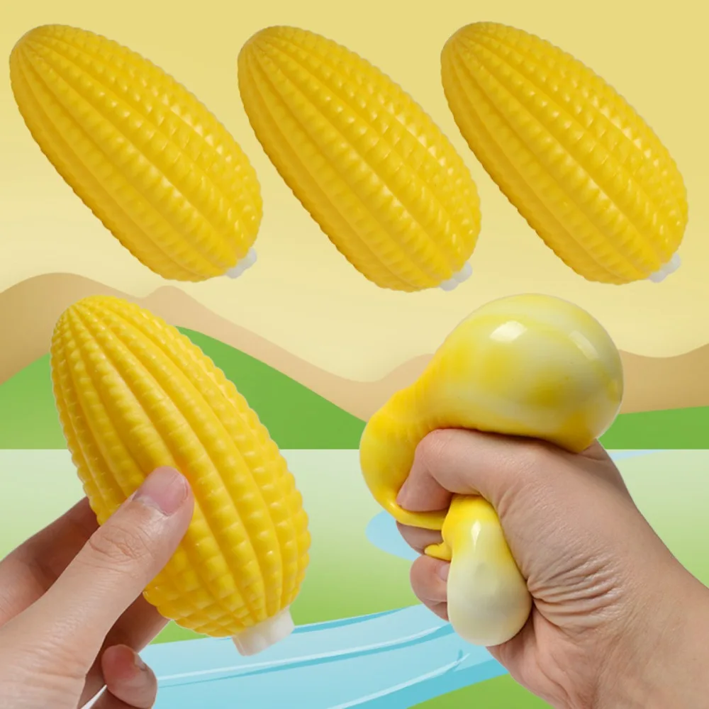 Squishy Simulated Corn Stress Ball - Squeeze Toy for Anxiety Relief, Fidget Sensory Toy for Kids & Adults, Squishies Gag Gift - Image 2