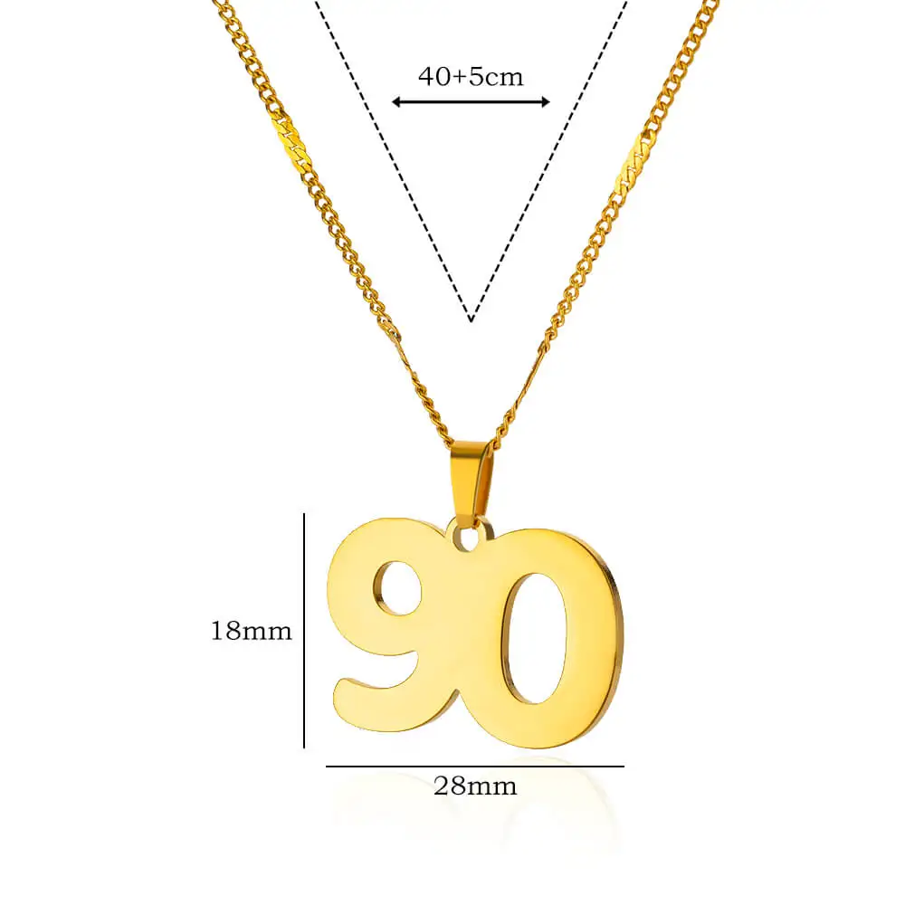 Stainless Steel Year Number Pendant Necklace for Women Men Birth Special Date 91 92 93 94 95 96 97 98 99 Birthday Jewelry Gift - Image 6
