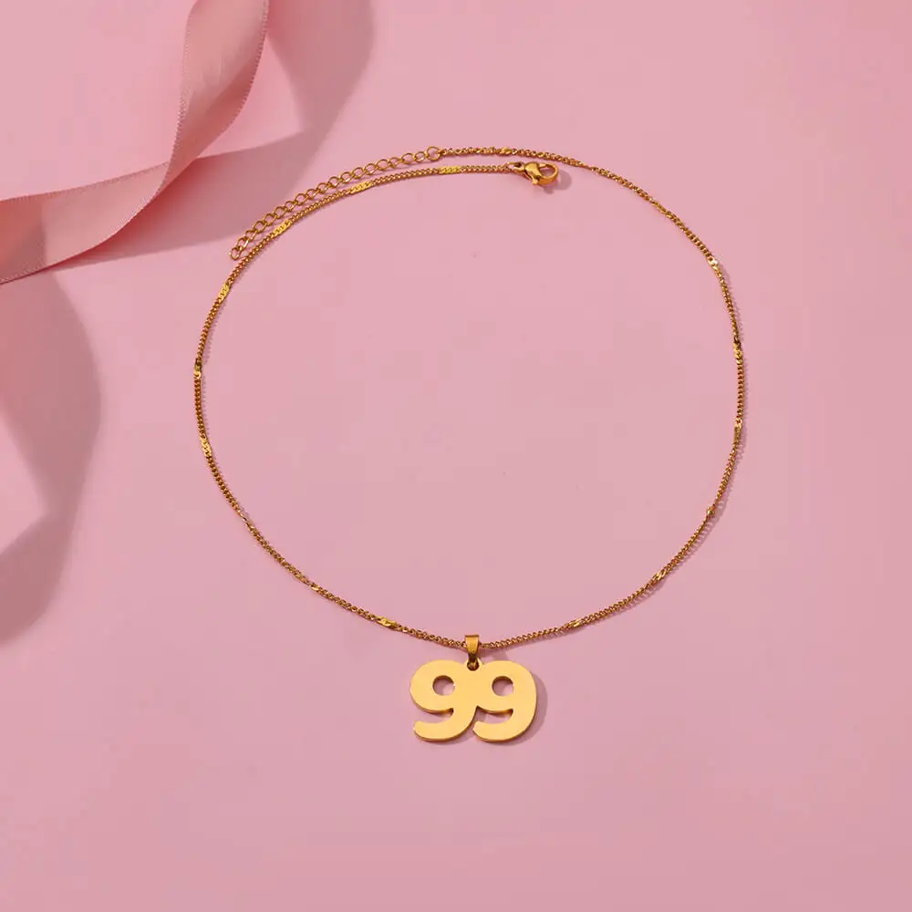 Stainless Steel Year Number Pendant Necklace for Women Men Birth Special Date 91 92 93 94 95 96 97 98 99 Birthday Jewelry Gift - Image 4