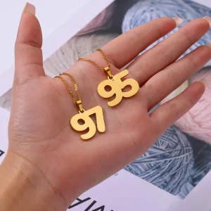 Stainless Steel Year Number Pendant Necklace for Women Men Birth Special Date 91 92 93 94 95 96 97 98 99 Birthday Jewelry Gift