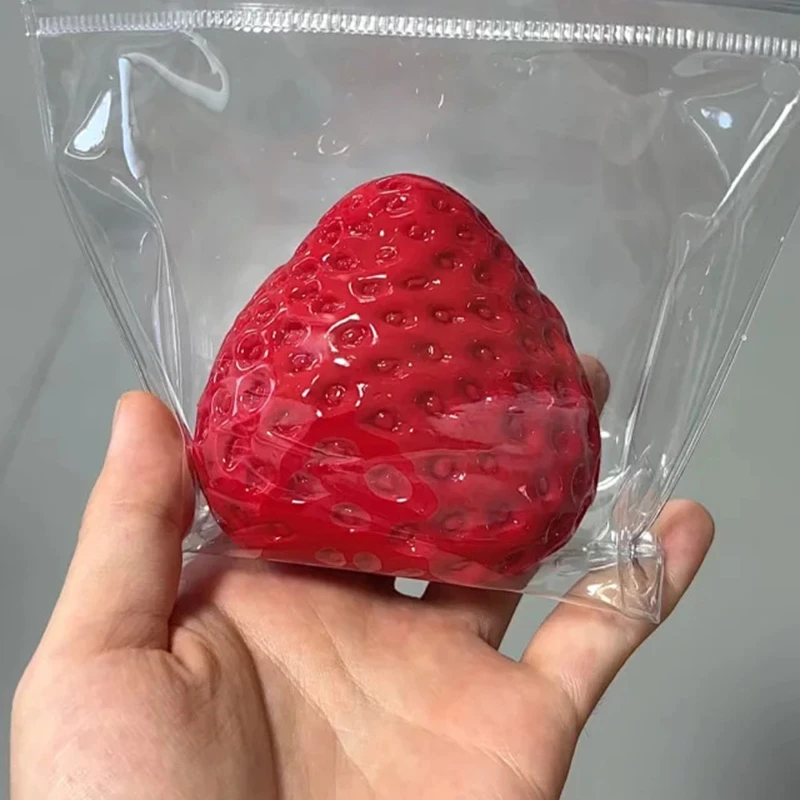 Strawberry Taba Squishy Fidget Toy - Slow Rebound Stress Relief Toy for Kids, Adults, Office & Party Favors - Squeeze Gift New - Image 2