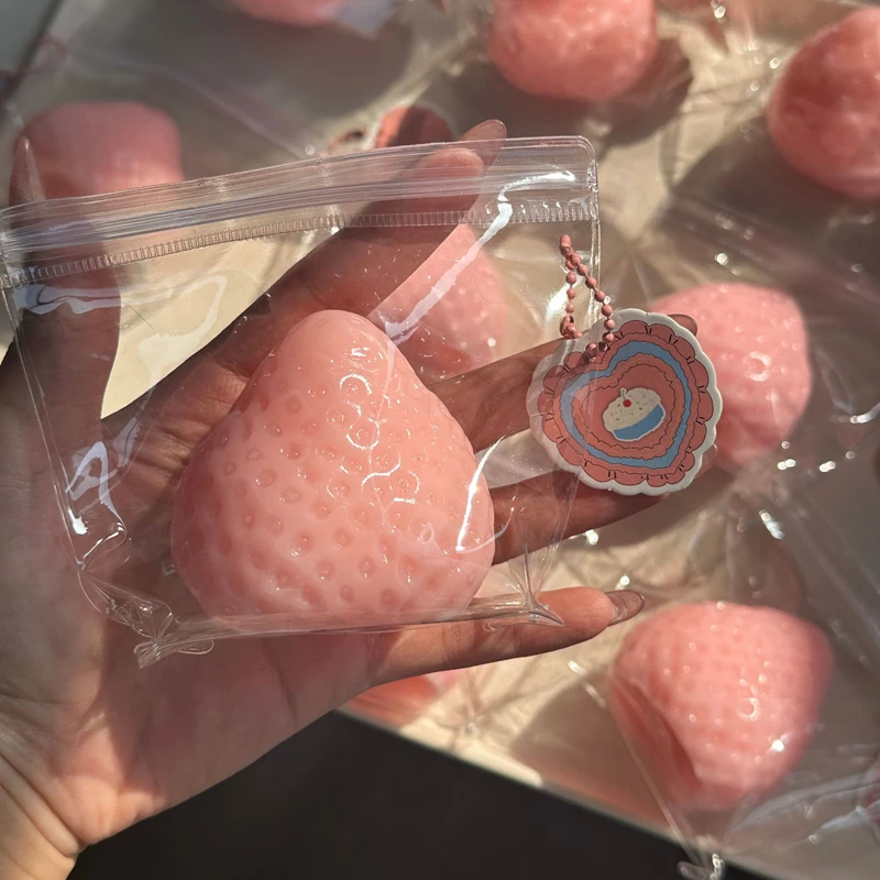 Strawberry Taba Squishy Fidget Toy - Slow Rebound Stress Relief Toy for Kids, Adults, Office & Party Favors - Squeeze Gift New - Image 4