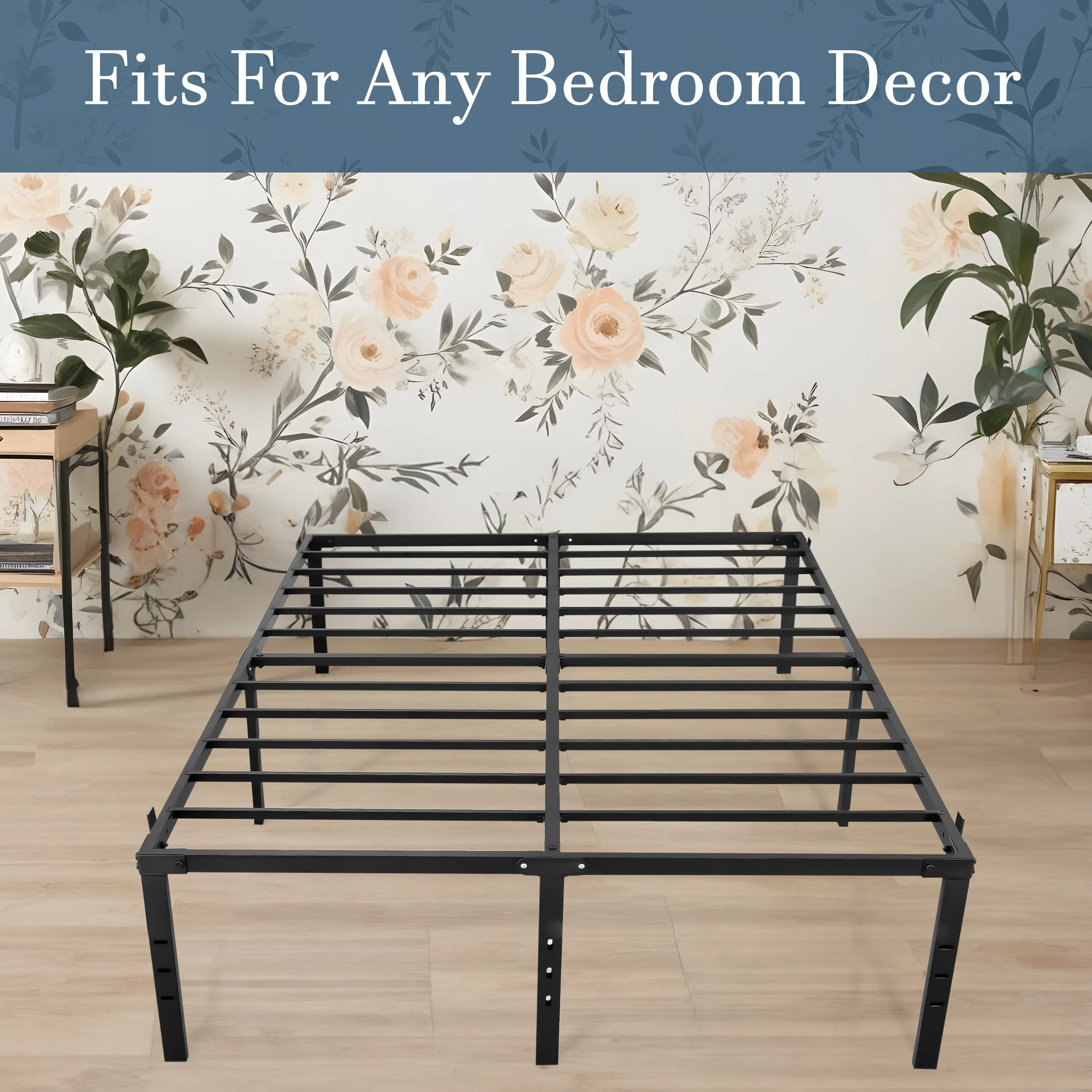 Strong Double Bed 4ft Metal Bed Frame Bedroom Furniture Bed Base - Image 5